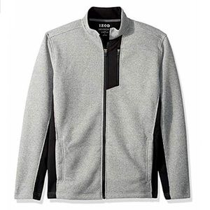 Izod Shaker Midweight Fleece Jacket Advantage Performance Natural Stretch